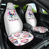 Watercolor Skull Car Seat Cover Yes I'm Bitch But Not Your - Wonder Print Shop