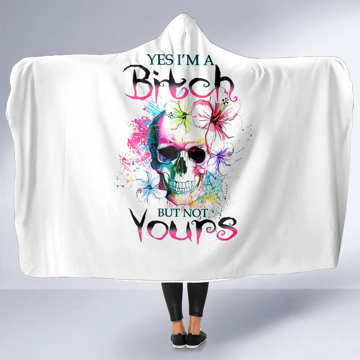 watercolor-skull-hooded-blanket-yes-im-bitch-but-not-your