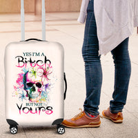 Watercolor Skull Luggage Cover Yes I'm Bitch But Not Your - Wonder Print Shop