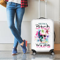 Watercolor Skull Luggage Cover Yes I'm Bitch But Not Your - Wonder Print Shop