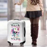 Watercolor Skull Luggage Cover Yes I'm Bitch But Not Your - Wonder Print Shop