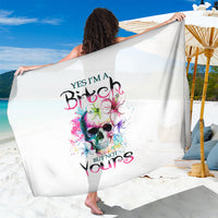 Watercolor Skull Sarong Yes I'm Bitch But Not Your - Wonder Print Shop