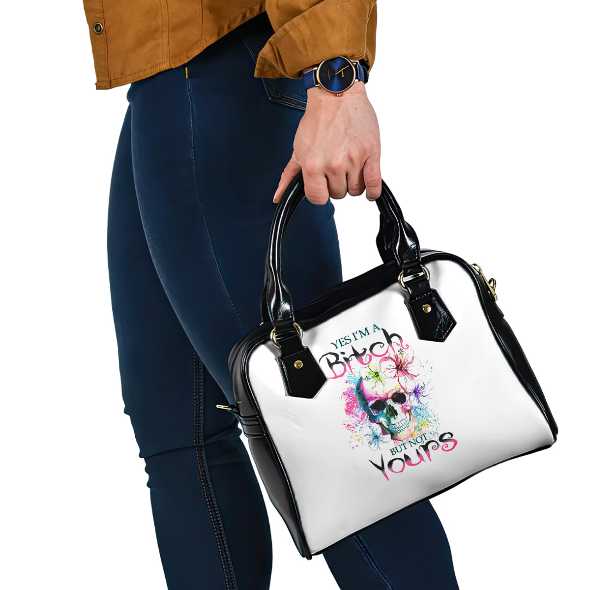 watercolor-skull-shoulder-handbag-yes-im-bitch-but-not-your