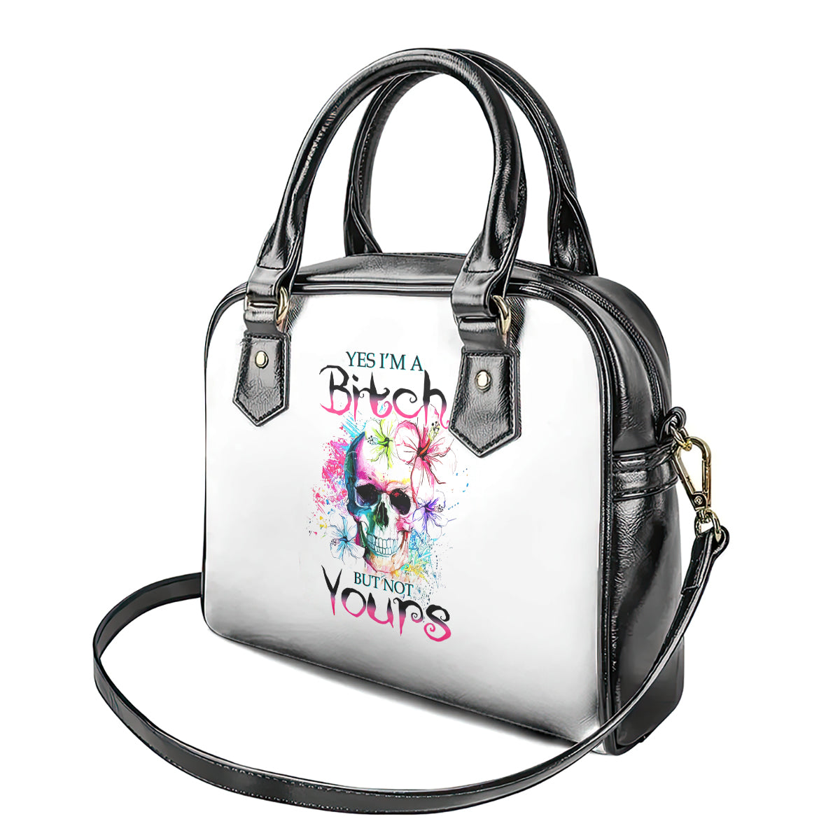 watercolor-skull-shoulder-handbag-yes-im-bitch-but-not-your