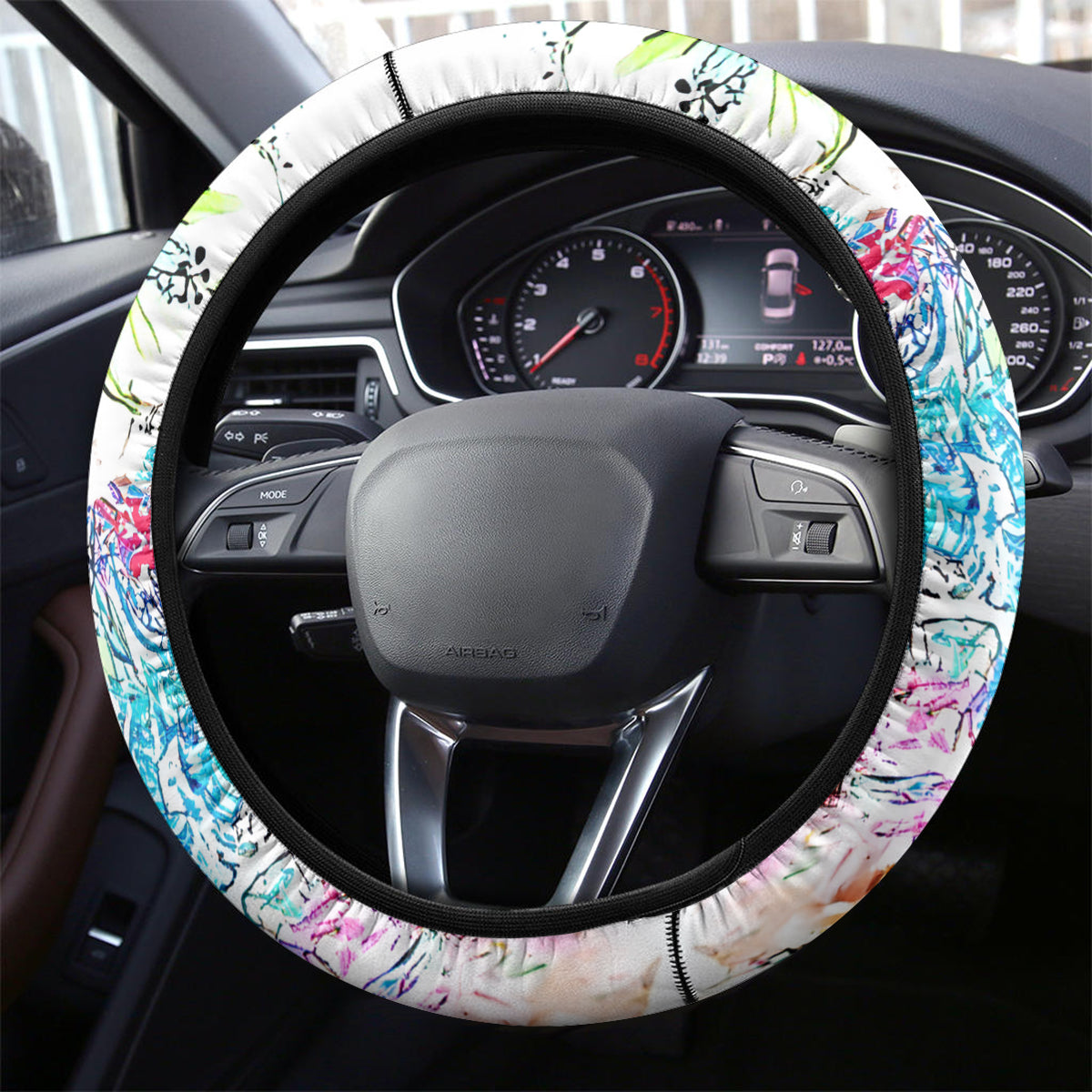 Watercolor Skull Steering Wheel Cover Yes I'm Bitch But Not Your - Wonder Print Shop