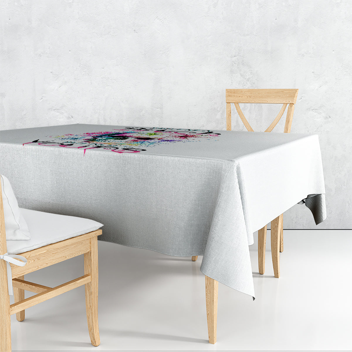 Watercolor Skull Tablecloth Yes I'm Bitch But Not Your - Wonder Print Shop