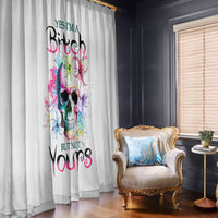 Watercolor Skull Window Curtain Yes I'm Bitch But Not Your - Wonder Print Shop