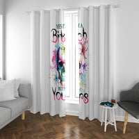 Watercolor Skull Window Curtain Yes I'm Bitch But Not Your - Wonder Print Shop