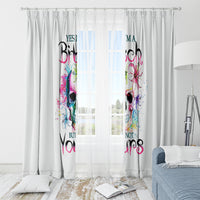 Watercolor Skull Window Curtain Yes I'm Bitch But Not Your - Wonder Print Shop