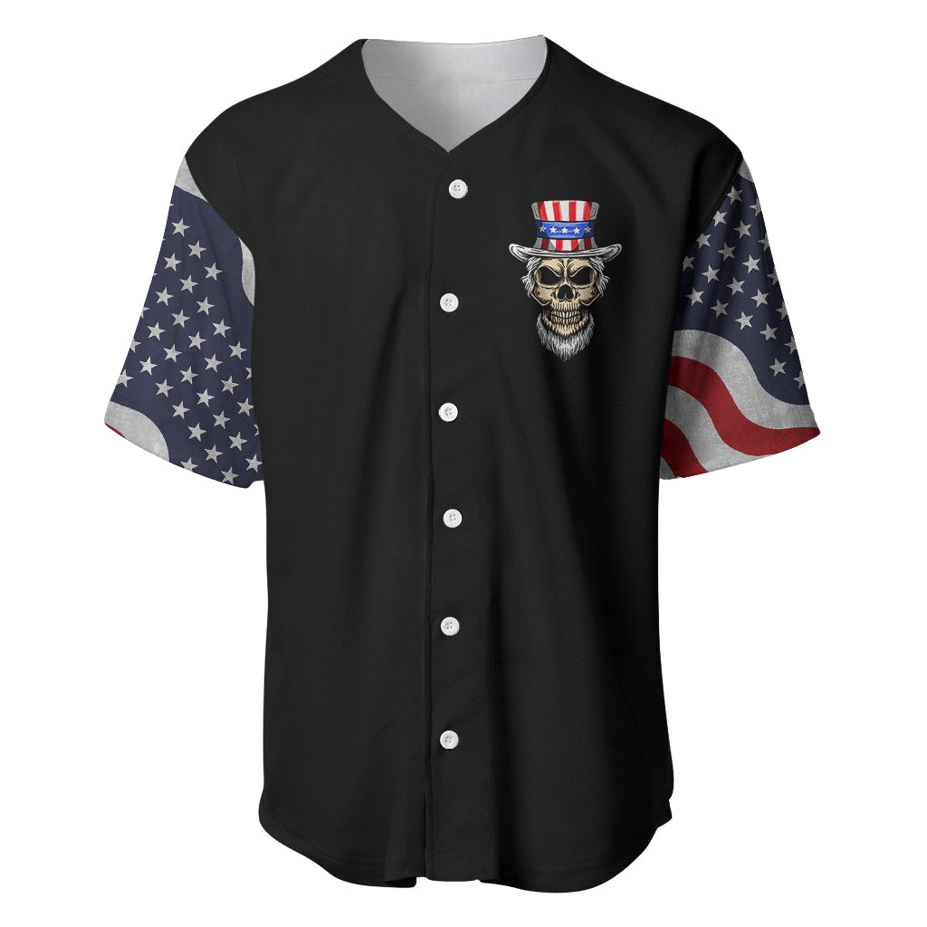 American Skull Baseball Jersey In Gun We Trust - Wonder Print Shop