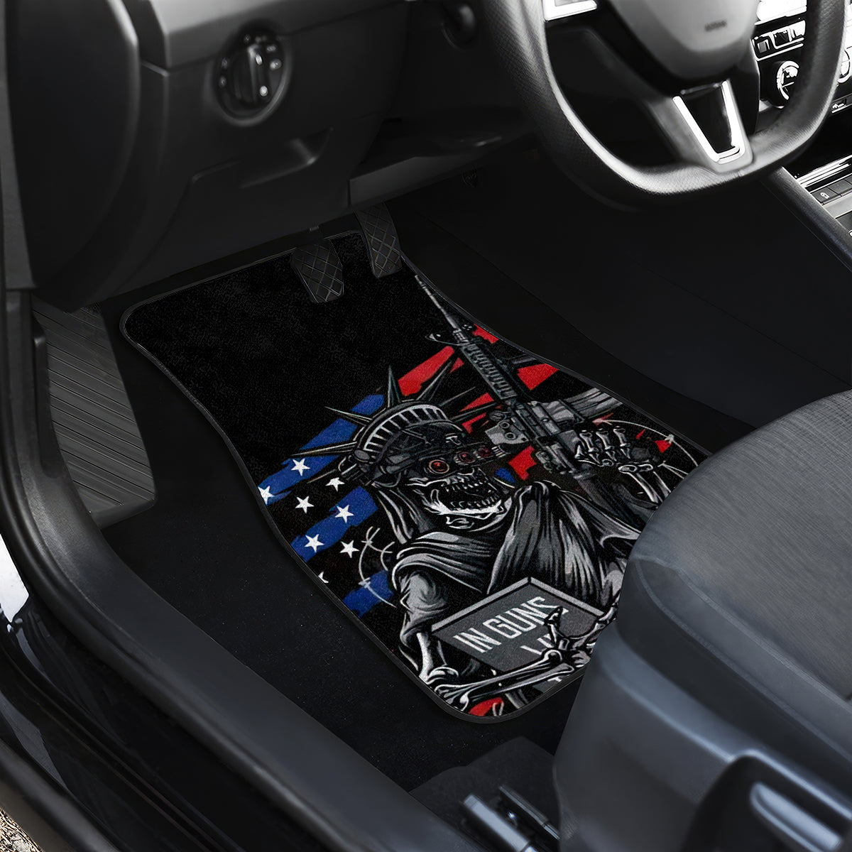 American Skull Car Mats In Gun We Trust - Wonder Print Shop