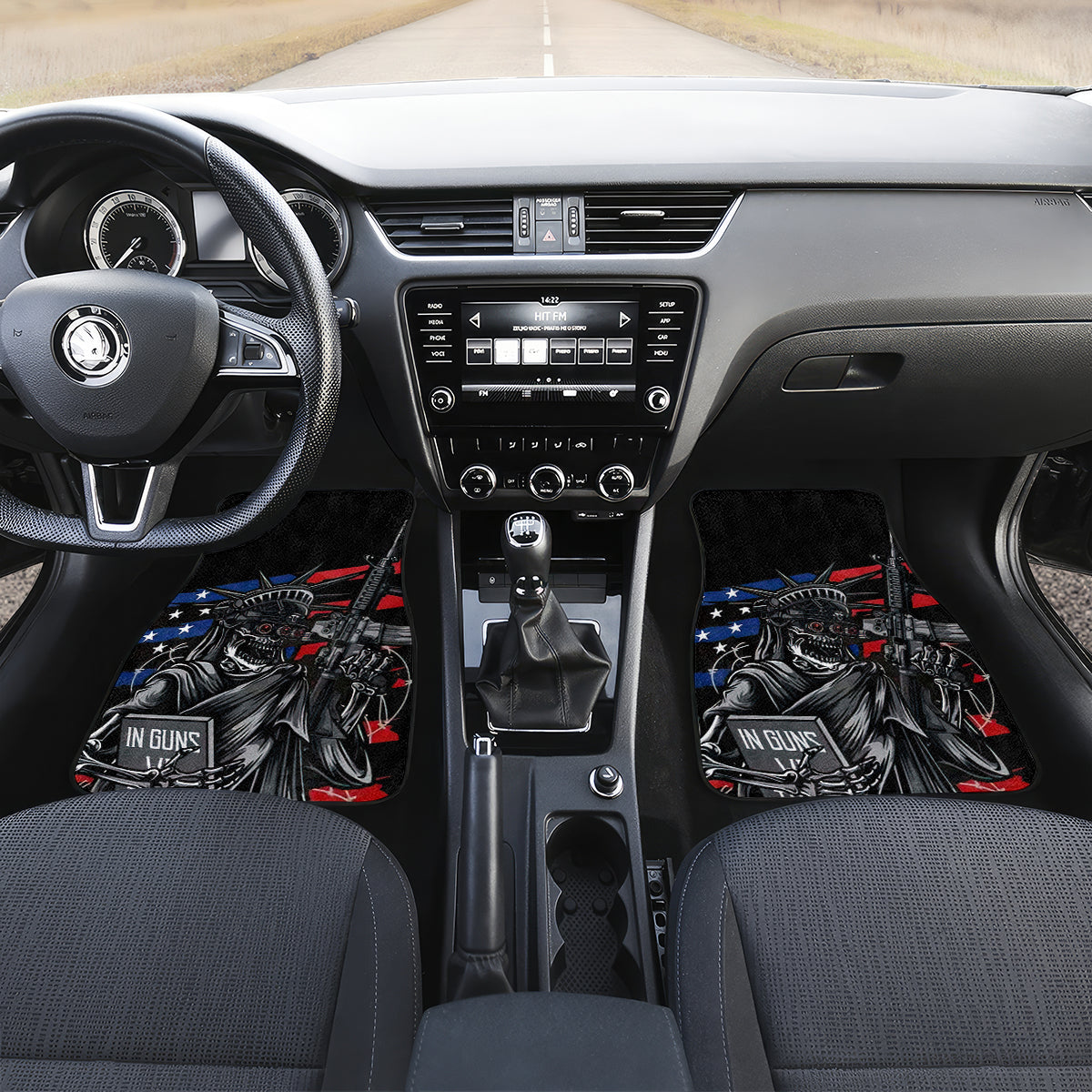 American Skull Car Mats In Gun We Trust - Wonder Print Shop
