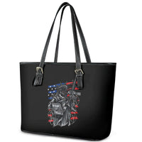 American Skull Leather Tote Bag In Gun We Trust - Wonder Print Shop