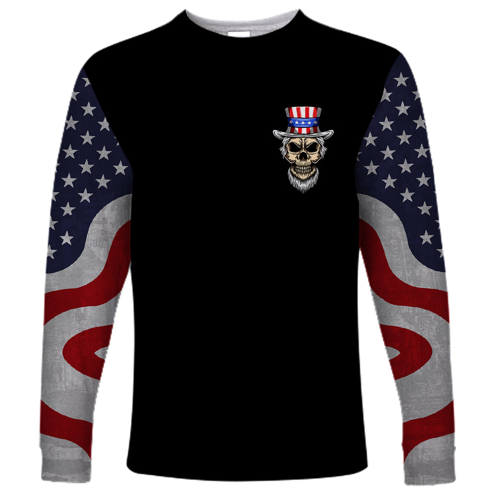 American Skull Long Sleeve Shirt In Gun We Trust - Wonder Print Shop