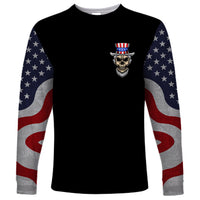 American Skull Long Sleeve Shirt In Gun We Trust - Wonder Print Shop