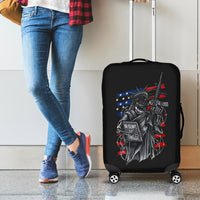 American Skull Luggage Cover In Gun We Trust - Wonder Print Shop