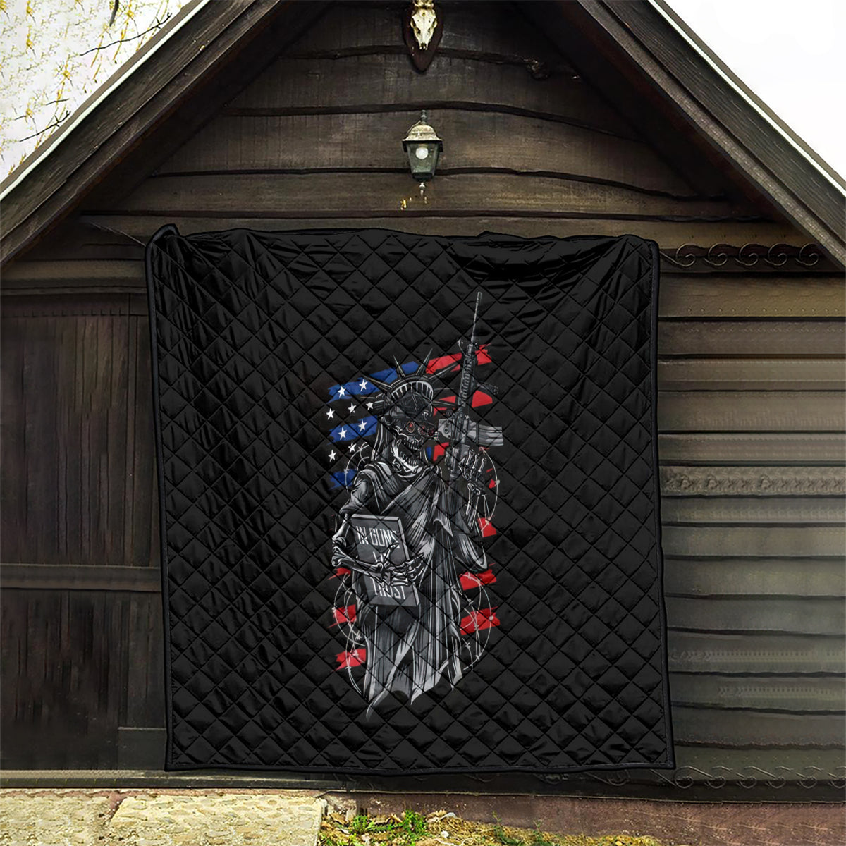 American Skull Quilt In Gun We Trust - Wonder Print Shop