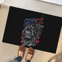 American Skull Rubber Doormat In Gun We Trust - Wonder Print Shop