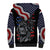 American Skull Sherpa Hoodie In Gun We Trust - Wonder Print Shop