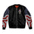 American Skull Sleeve Zip Bomber Jacket In Gun We Trust - Wonder Print Shop