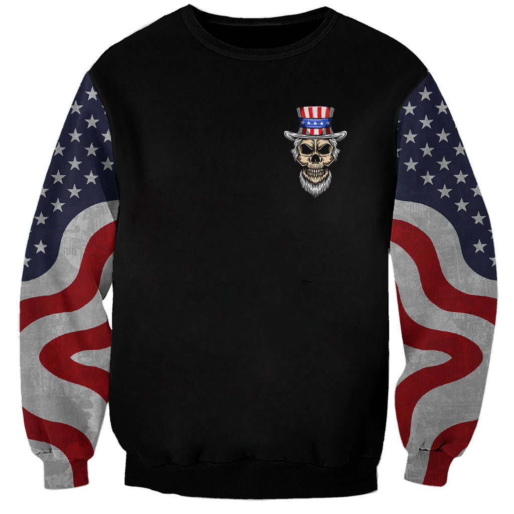 American Skull Sweatshirt In Gun We Trust - Wonder Print Shop