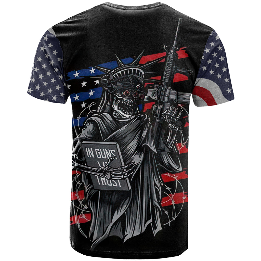 American Skull T Shirt In Gun We Trust - Wonder Print Shop