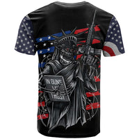 American Skull T Shirt In Gun We Trust - Wonder Print Shop