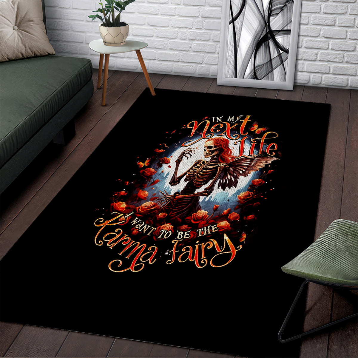 Fairy Skull Area Rug In Next Life I Want To Be The Karma Fairy - Wonder Print Shop