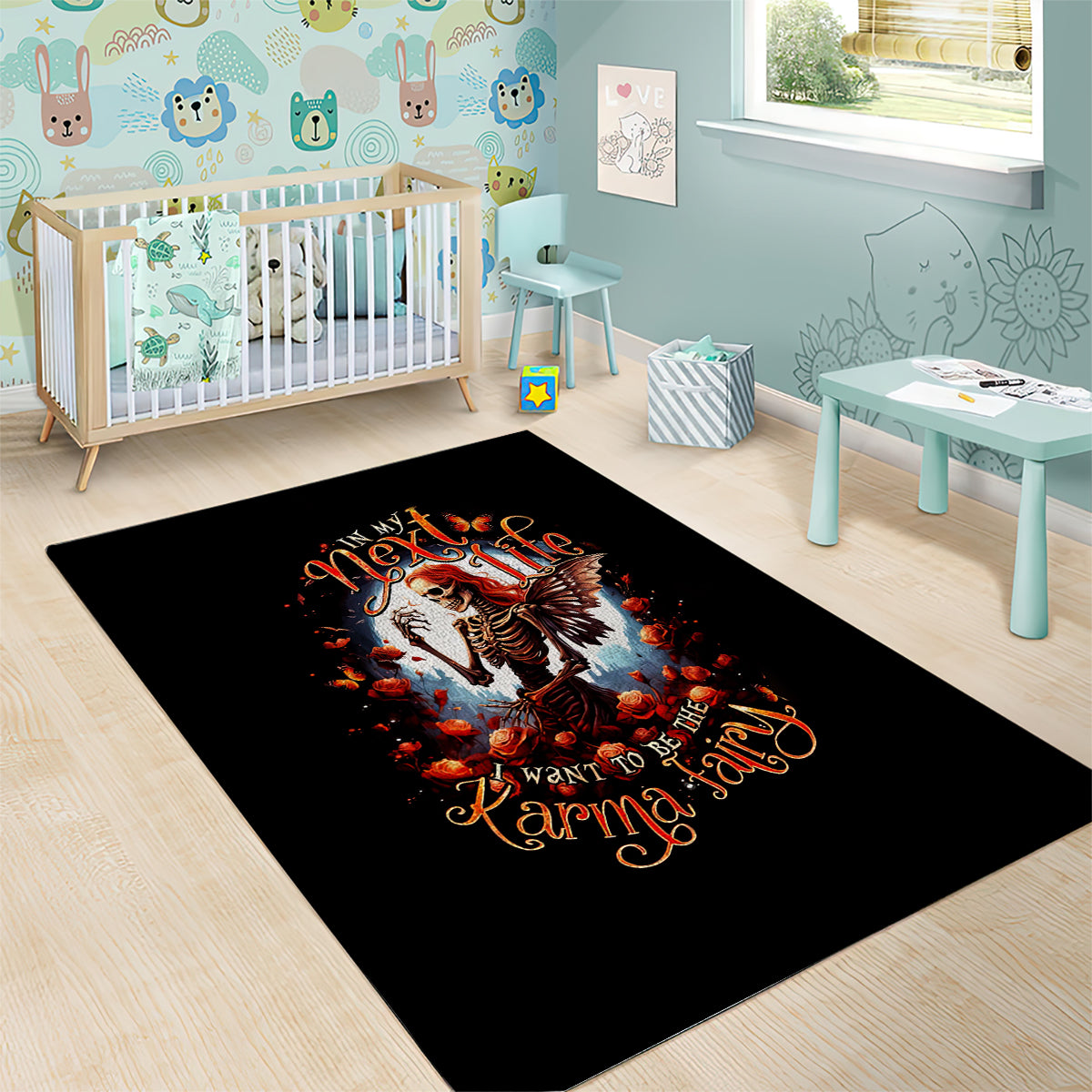 Fairy Skull Area Rug In Next Life I Want To Be The Karma Fairy - Wonder Print Shop