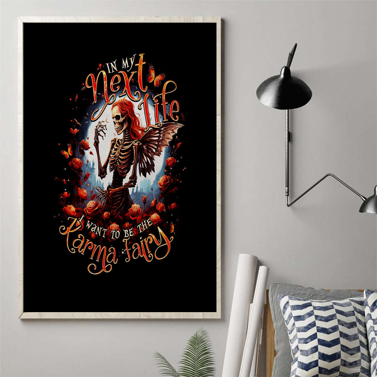 Fairy Skull Canvas Wall Art In Next Life I Want To Be The Karma Fairy - Wonder Print Shop