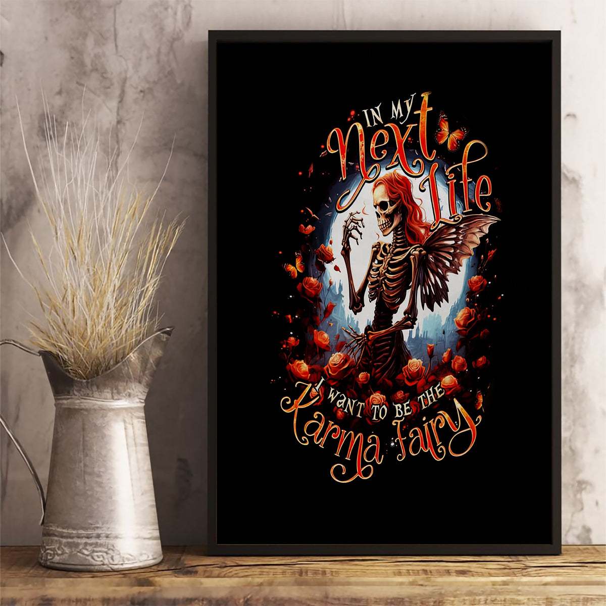 Fairy Skull Canvas Wall Art In Next Life I Want To Be The Karma Fairy - Wonder Print Shop