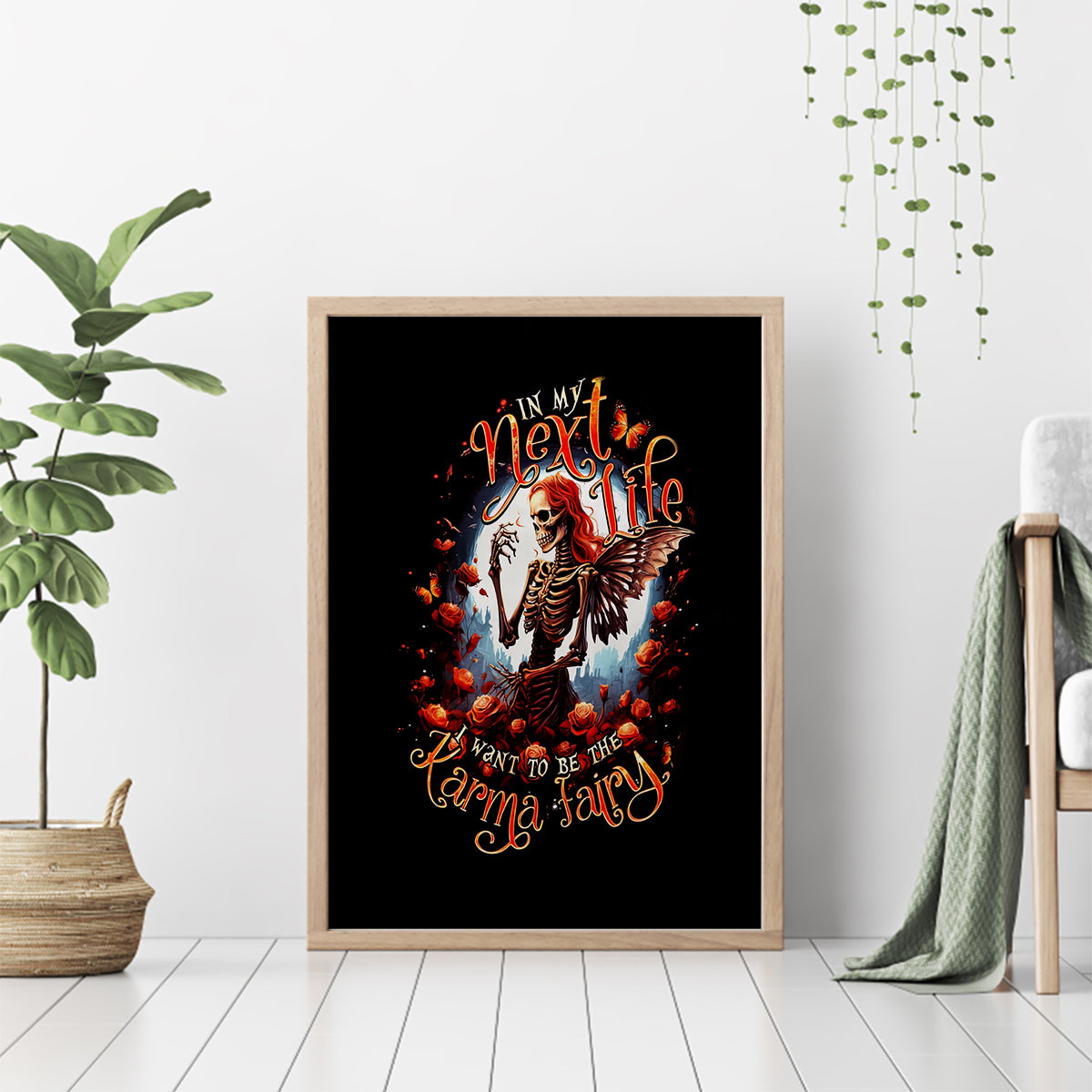 Fairy Skull Canvas Wall Art In Next Life I Want To Be The Karma Fairy - Wonder Print Shop