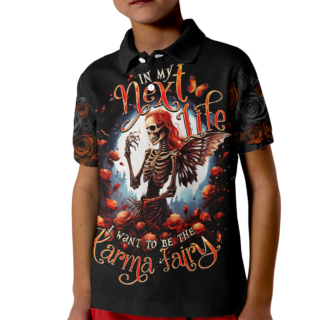 Fairy Skull Kid Polo Shirt In Next Life I Want To Be The Karma Fairy - Wonder Print Shop