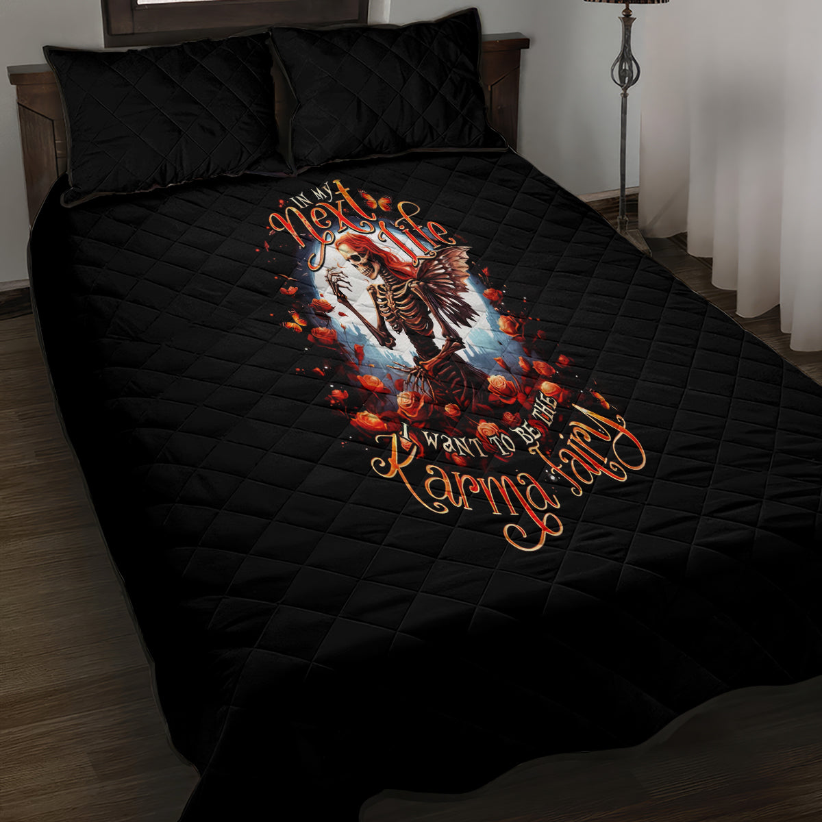 Fairy Skull Quilt Bed Set In Next Life I Want To Be The Karma Fairy - Wonder Print Shop