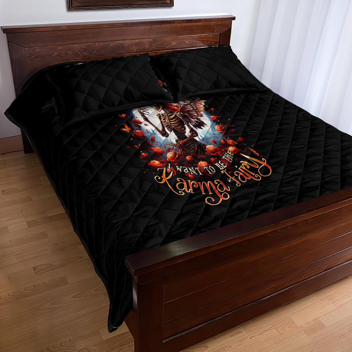 Fairy Skull Quilt Bed Set In Next Life I Want To Be The Karma Fairy - Wonder Print Shop