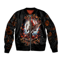 Fairy Skull Sleeve Zip Bomber Jacket In Next Life I Want To Be The Karma Fairy - Wonder Print Shop