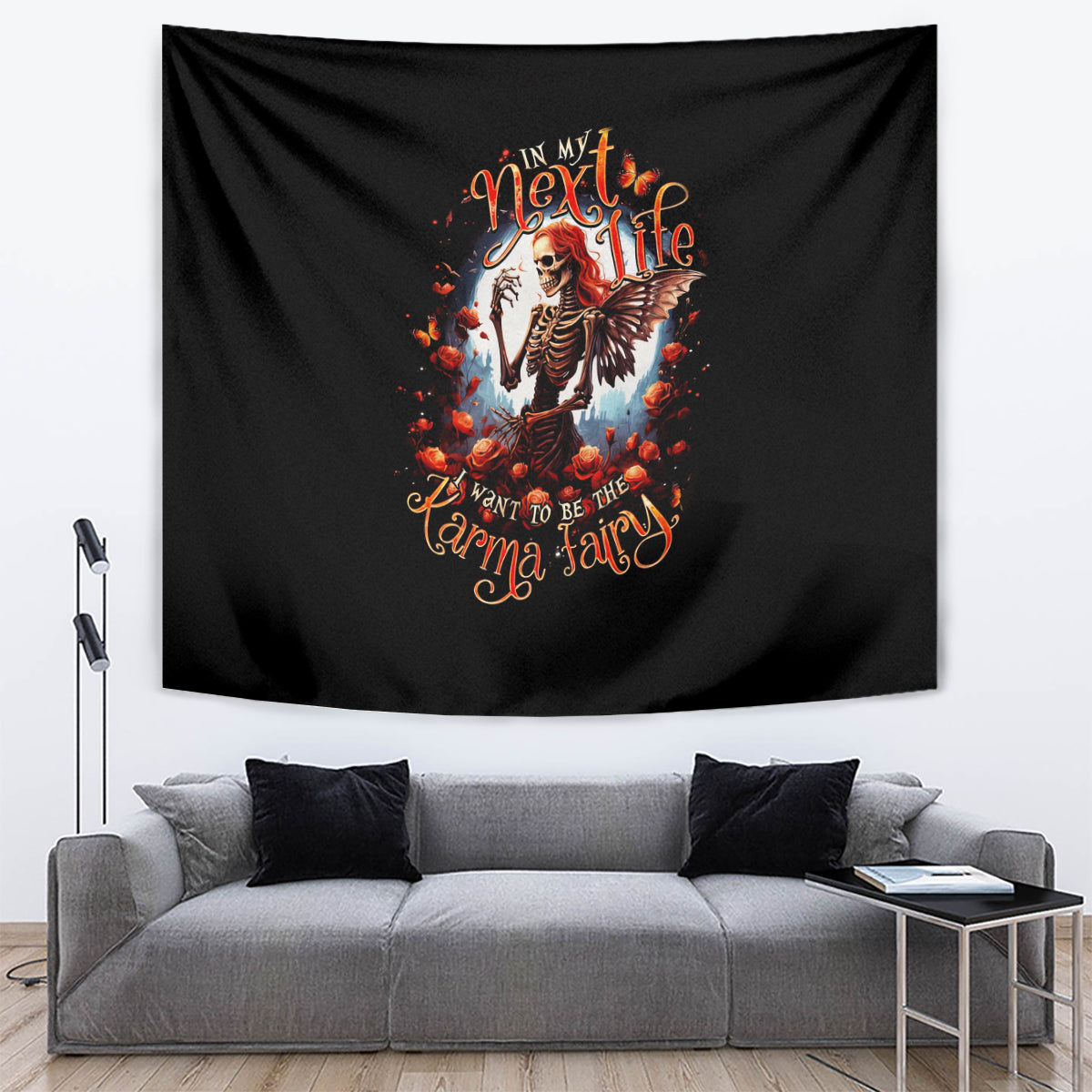 Fairy Skull Tapestry In Next Life I Want To Be The Karma Fairy - Wonder Print Shop