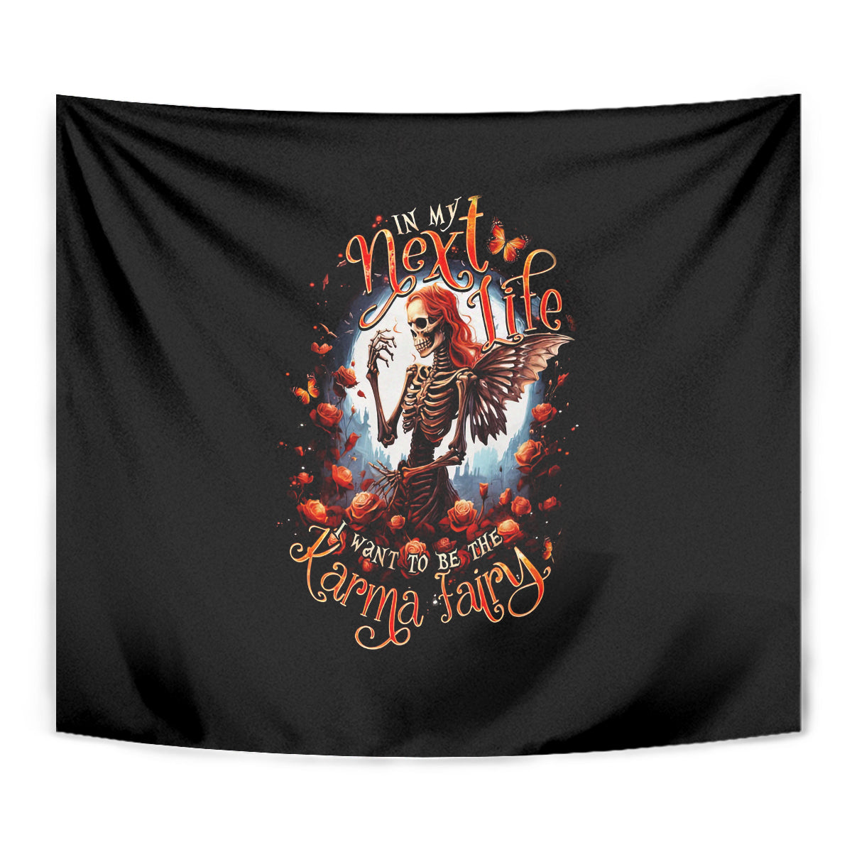 Fairy Skull Tapestry In Next Life I Want To Be The Karma Fairy - Wonder Print Shop