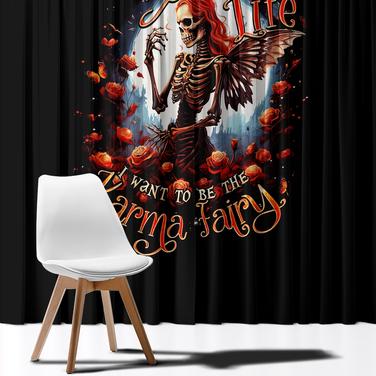 Fairy Skull Window Curtain In Next Life I Want To Be The Karma Fairy - Wonder Print Shop