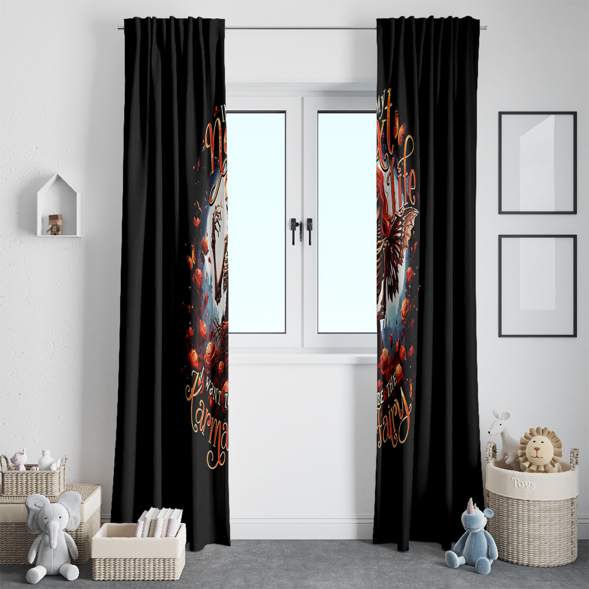 Fairy Skull Window Curtain In Next Life I Want To Be The Karma Fairy - Wonder Print Shop