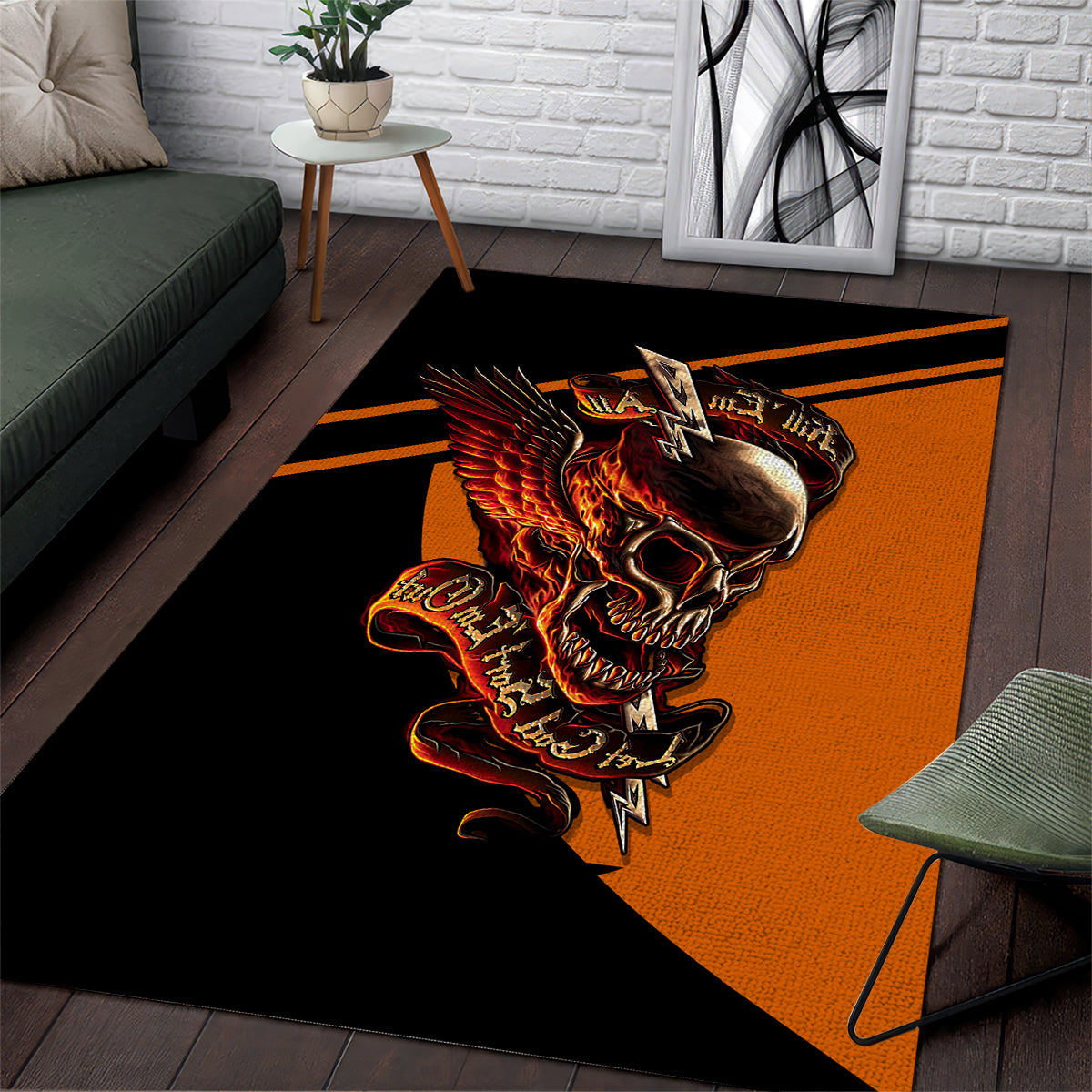 Wings Skull Area Rug Kill Them All - Wonder Print Shop