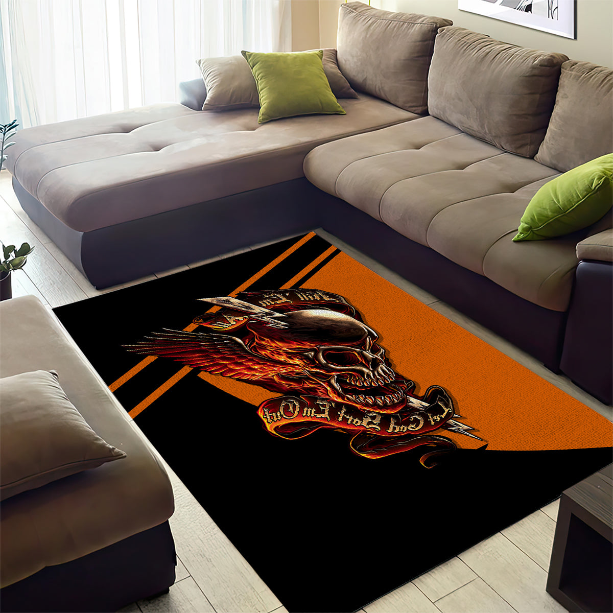 Wings Skull Area Rug Kill Them All - Wonder Print Shop