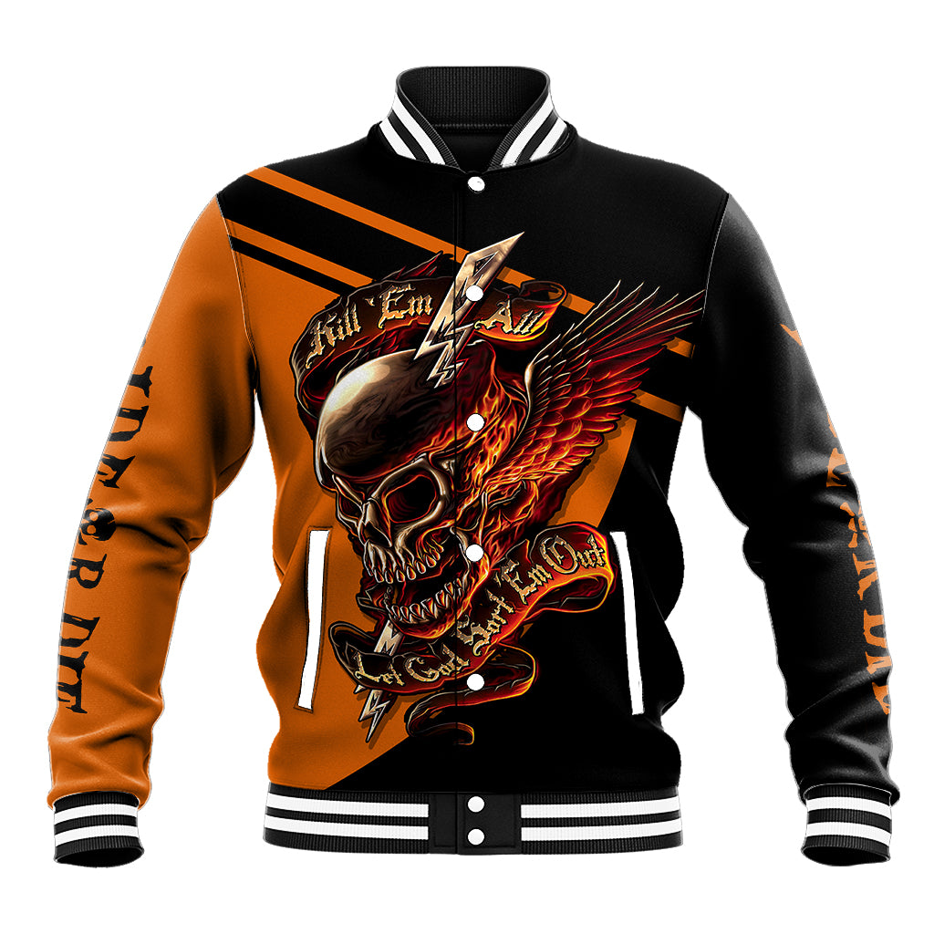 Wings Skull Baseball Jacket Kill Them All - Wonder Print Shop