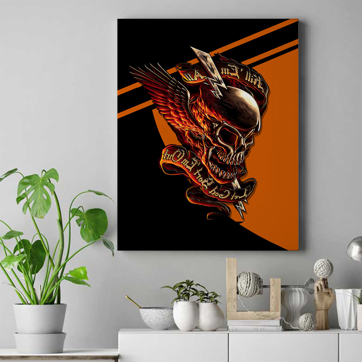 Wings Skull Canvas Wall Art Kill Them All - Wonder Print Shop
