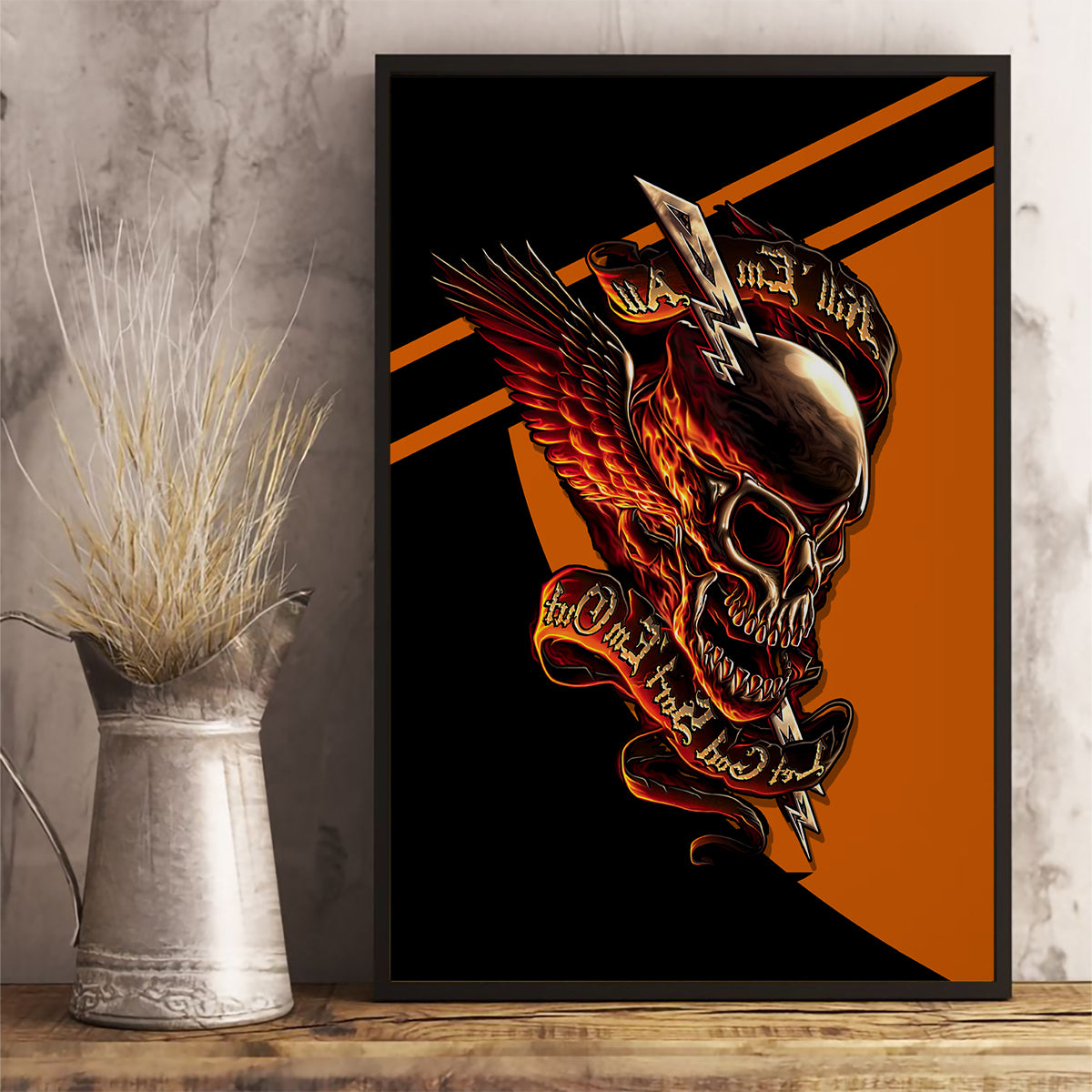 Wings Skull Canvas Wall Art Kill Them All - Wonder Print Shop