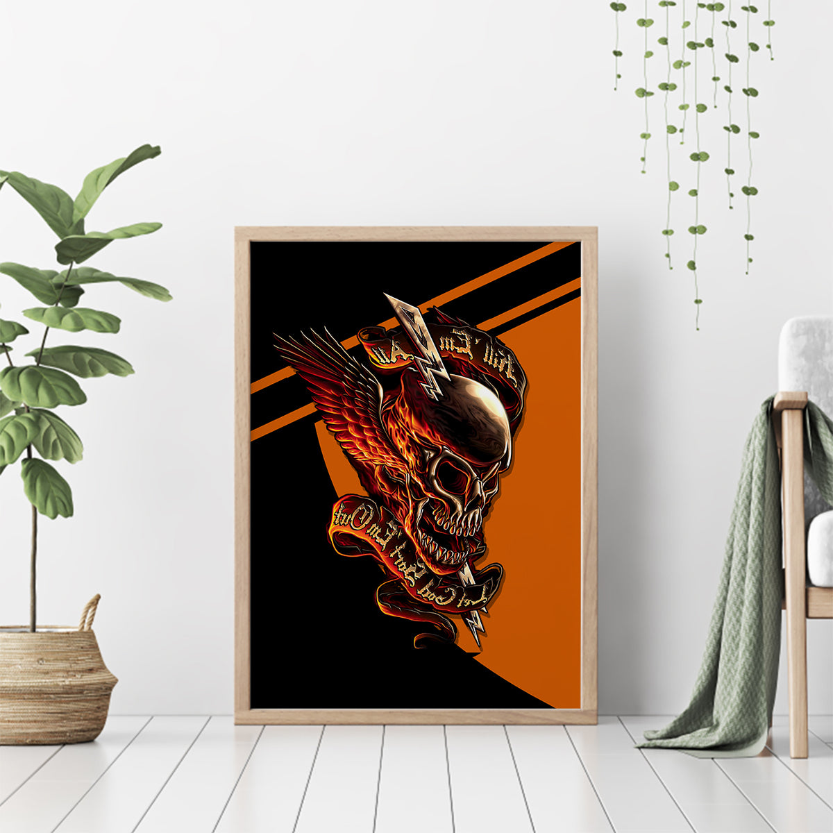 Wings Skull Canvas Wall Art Kill Them All - Wonder Print Shop