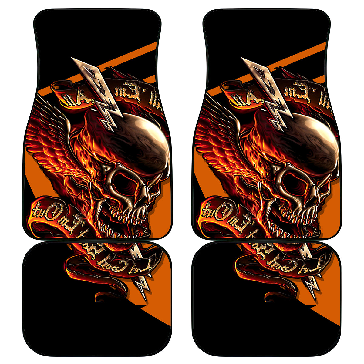 Wings Skull Car Mats Kill Them All - Wonder Print Shop
