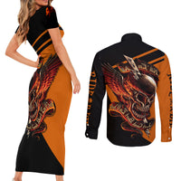 Wings Skull Couples Matching Short Sleeve Bodycon Dress and Long Sleeve Button Shirts Kill Them All - Wonder Print Shop