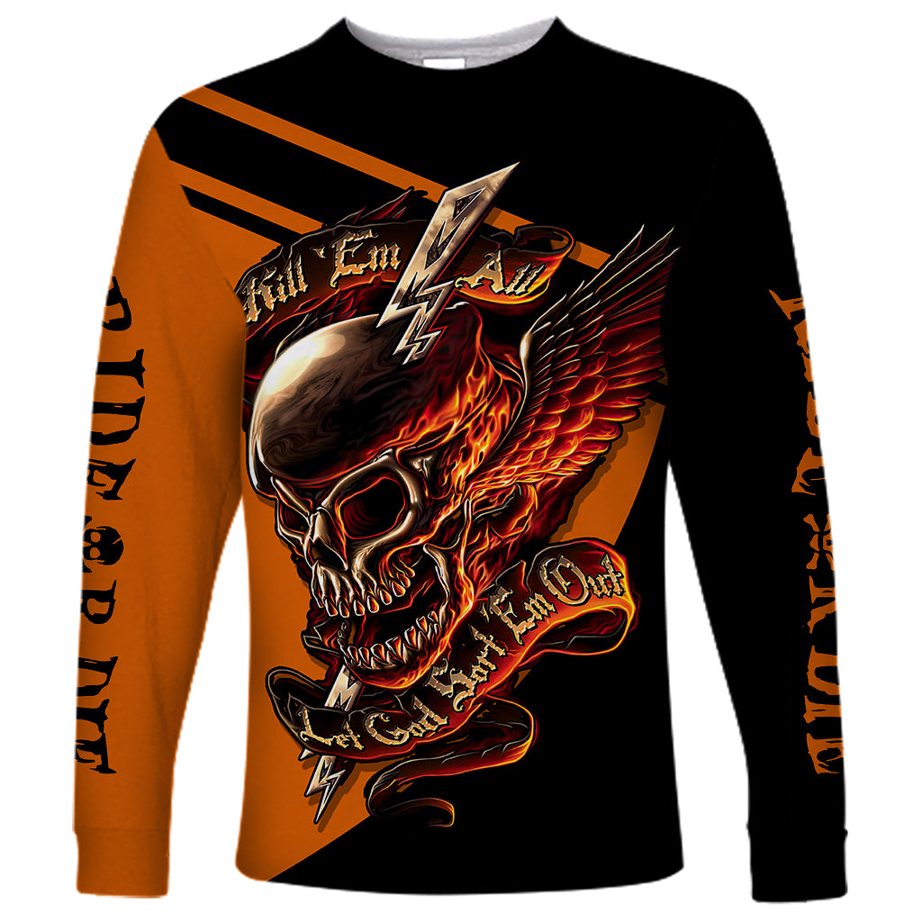 Wings Skull Long Sleeve Shirt Kill Them All - Wonder Print Shop