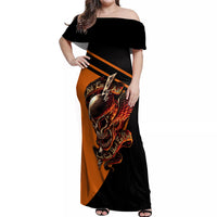 Wings Skull Off Shoulder Maxi Dress Kill Them All - Wonder Print Shop